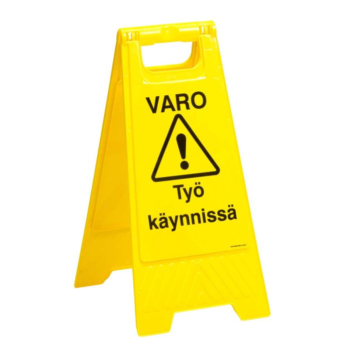 Varoituskyltti lattialle "Varo työ käynnissä"