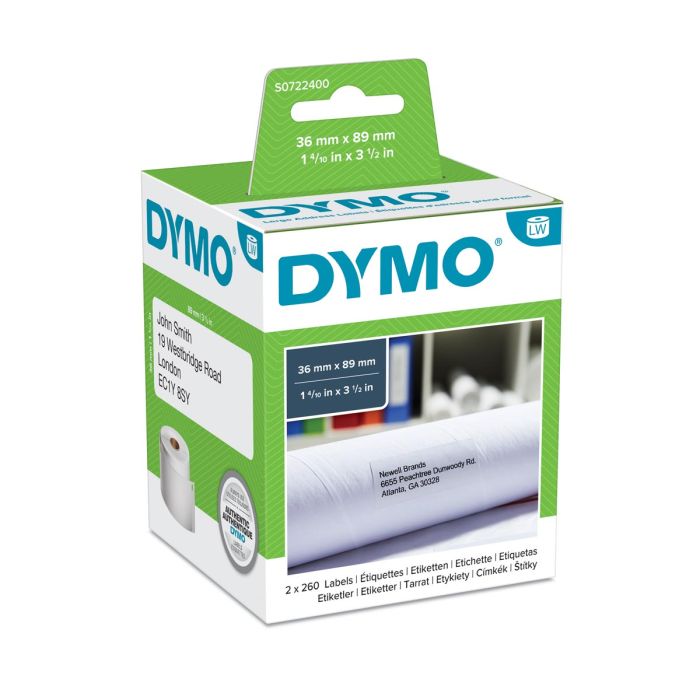 Dymo LabelWriter-tarra 89x36 mm, 2 rullaa/pakkaus